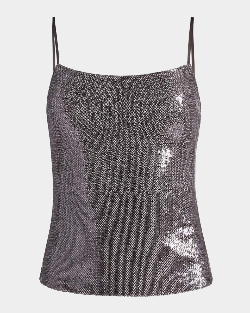 Scoop-Neck Sequin Tank